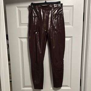 SPANX Ruby Faux Patent Leather Leggings Pants